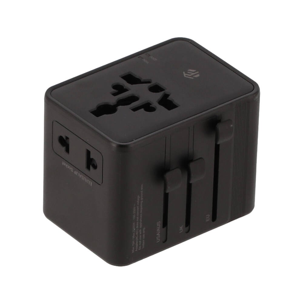 หัวแปลงปลั๊กไฟ TECHPRO Multifunction Universal Travel Adapter 45W GaN3 (TP-UA02) Black