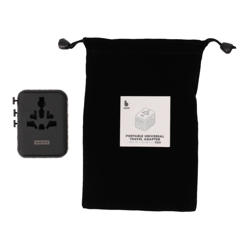 หัวแปลงปลั๊กไฟ Blue Box Multifunction Universal Travel Adapter 70W GaN3 (BB-UA02) Black