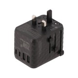 หัวแปลงปลั๊กไฟ Blue Box Multifunction Universal Travel Adapter 70W GaN3 (BB-UA02) Black