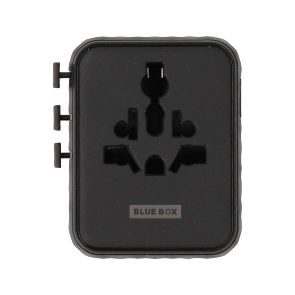 หัวแปลงปลั๊กไฟ Blue Box Multifunction Universal Travel Adapter 25W GaN3 (BB-UA01) Black