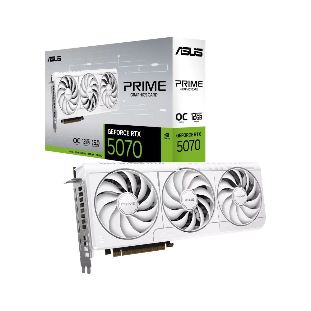 การ์ดจอ ASUS PRIME GeForce RTX 5070 White OC Edition 12GB GDDR7 192-bit