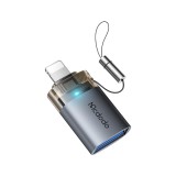 ตัวแปลง MCDODO USB-A to Lightning 480Mbps Transfer Adapter with Indicator Lights and Lanyard Grey