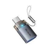 ตัวแปลง MCDODO USB-A to USB-C 5Gbps Transfer Adapter with Indicator Lights and Lanyard Grey