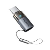 ตัวแปลง MCDODO Lightning to USB-C 60W Charging Adapter with Indicator Lights and Lanyard Grey