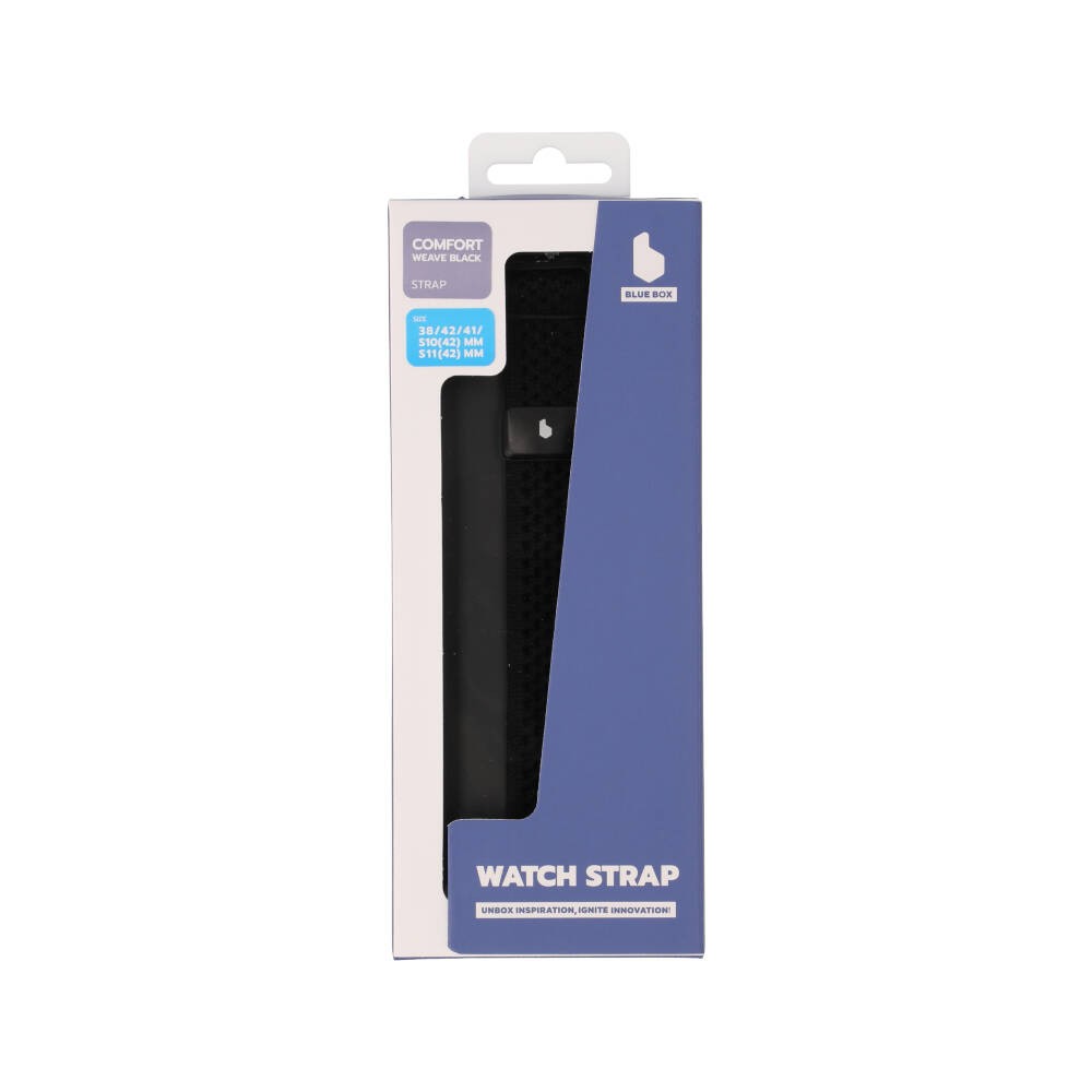 Blue Box สาย Apple Series 6,7,8,9,10,11,SE1,SE2 (39/40/41/42mm) Comfort Weave Black