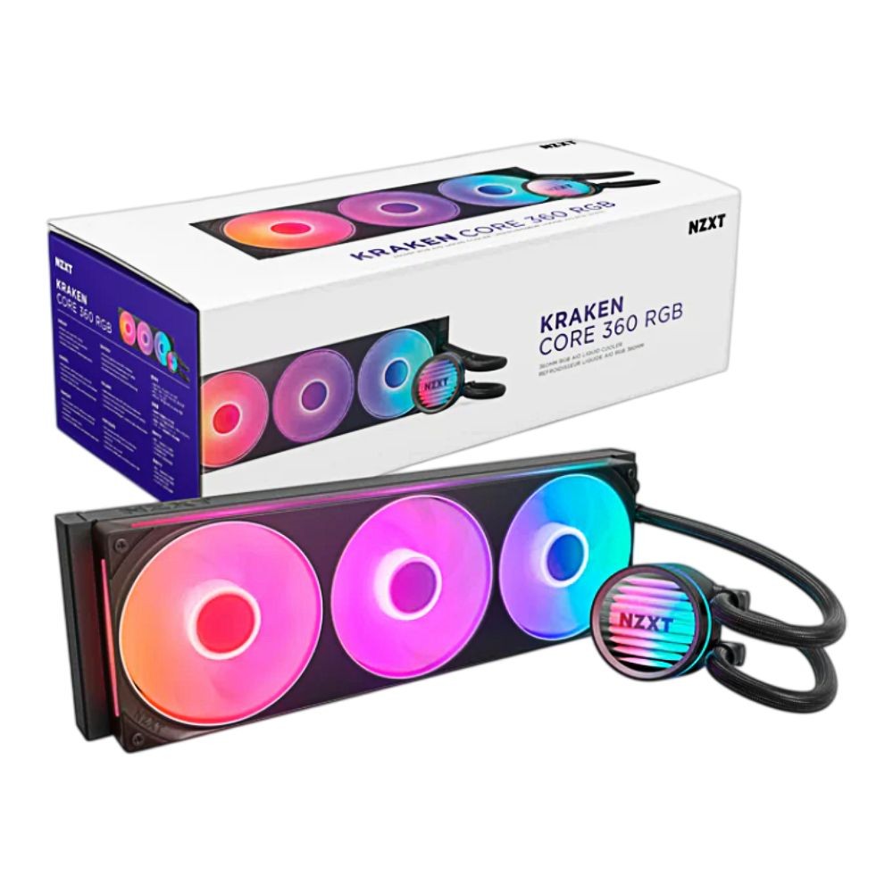 ชุดระบายความร้อนซีพียู NZXT Kraken Core 360 RGB Black (RL-KR36C-B1)