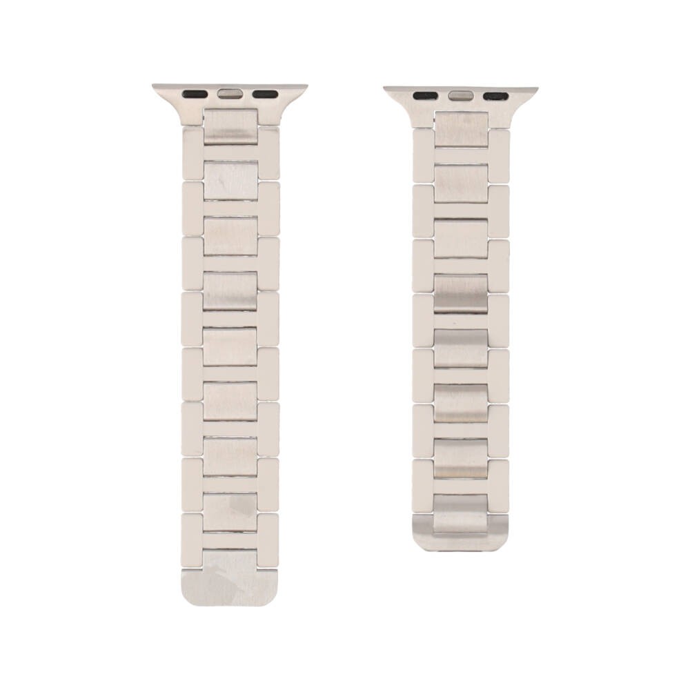 Blue Box สาย Apple Watch Series 6,7,8,9,10,11,SE1,SE2 (39/40/41/42mm) Metal Oxford White