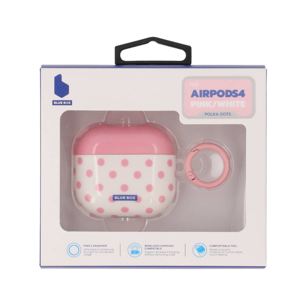 เคส Blue Box AirPods 4 Polka dots Pink/White