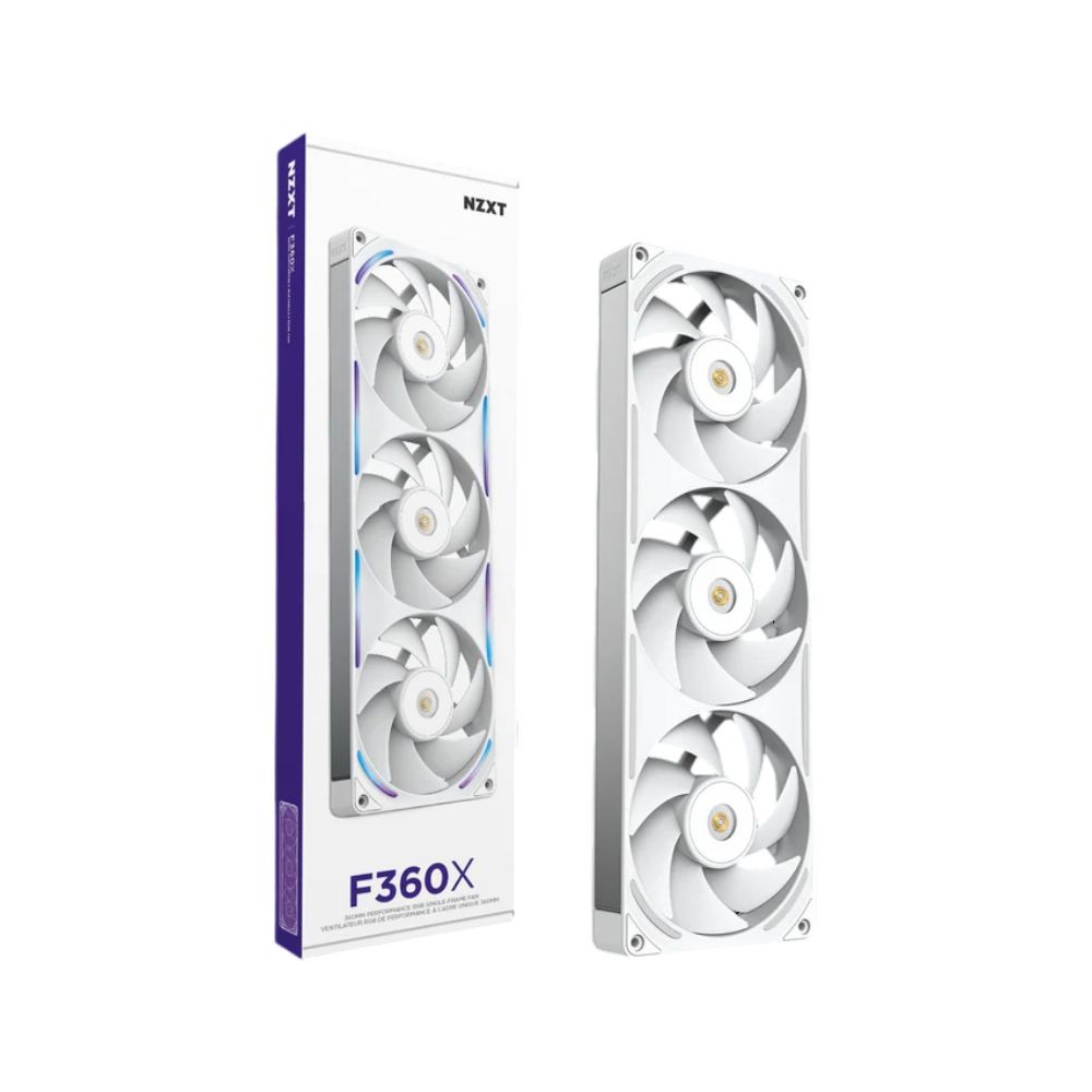 พัดลมคอม NZXT F360X RGB Single-Frame Fan White (RF-U36PN-W1)