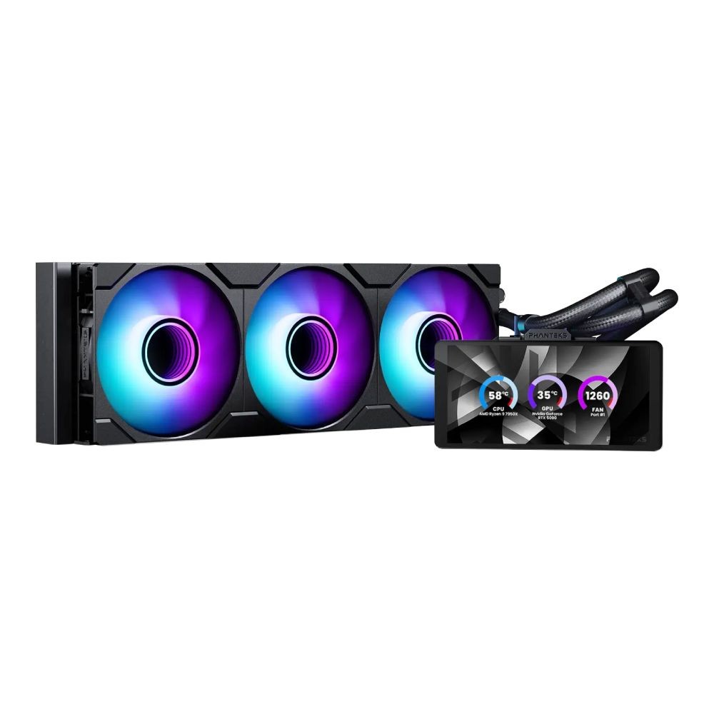 ชุดระบายความร้อนซีพียู PHANTEKS Glacier One 360M25 LCD Black (PH-GO360M25G2LCD_DBK01)