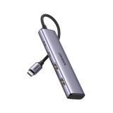 UGREEN 4-in-1 USB 3.0x2 + USB-Cx2 Hub 5G Alu Gray (15395)