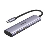 UGREEN 4-in-1 USB 3.0x2 + USB-Cx2 Hub 5G Alu Gray (15395)
