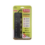 ปลั๊กไฟ Anitech TIS 2200W 4 Socket 4 Switch 3M H3634 Black