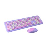 เมาส์และคีย์บอร์ดไร้สาย MOFii Wireless Mouse + Keyboard Silent Lollipop Mixed Purple (TH/EN)