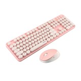 เมาส์และคีย์บอร์ดไร้สาย MOFii Wireless Mouse + Keyboard Sweet Pink