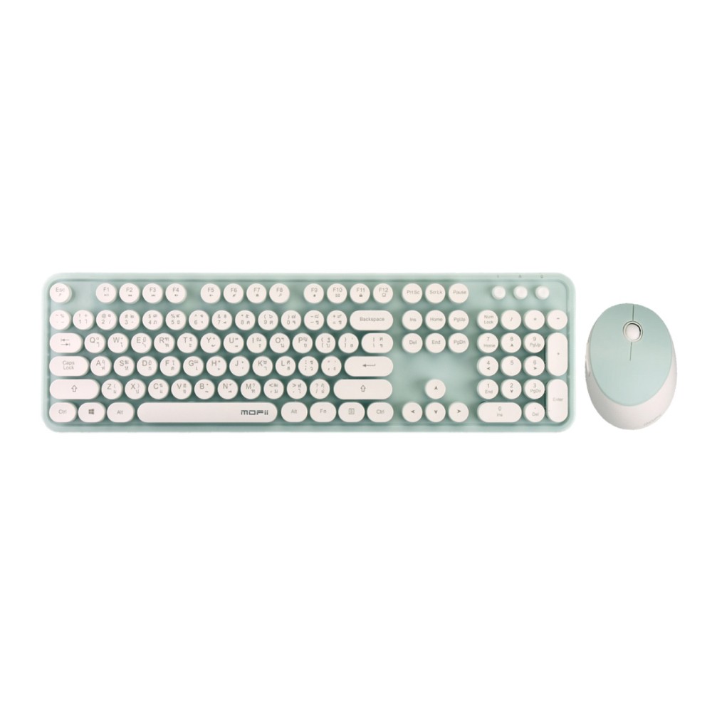 เมาส์และคีย์บอร์ดไร้สาย MOFii Wireless Mouse + Keyboard Sweet Green
