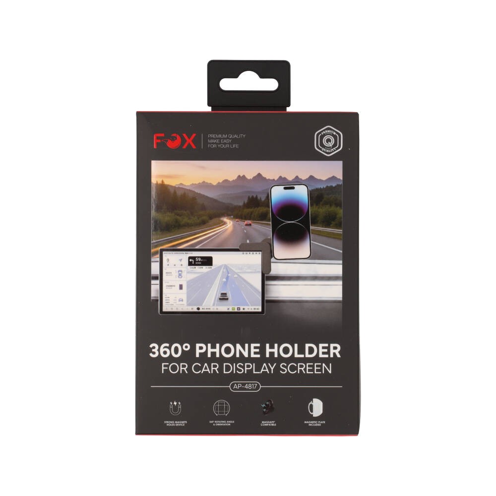 ที่วางโทรศัพท์ FOX Magnetic 360 Pivot Screen Holder (AP-4817) Black