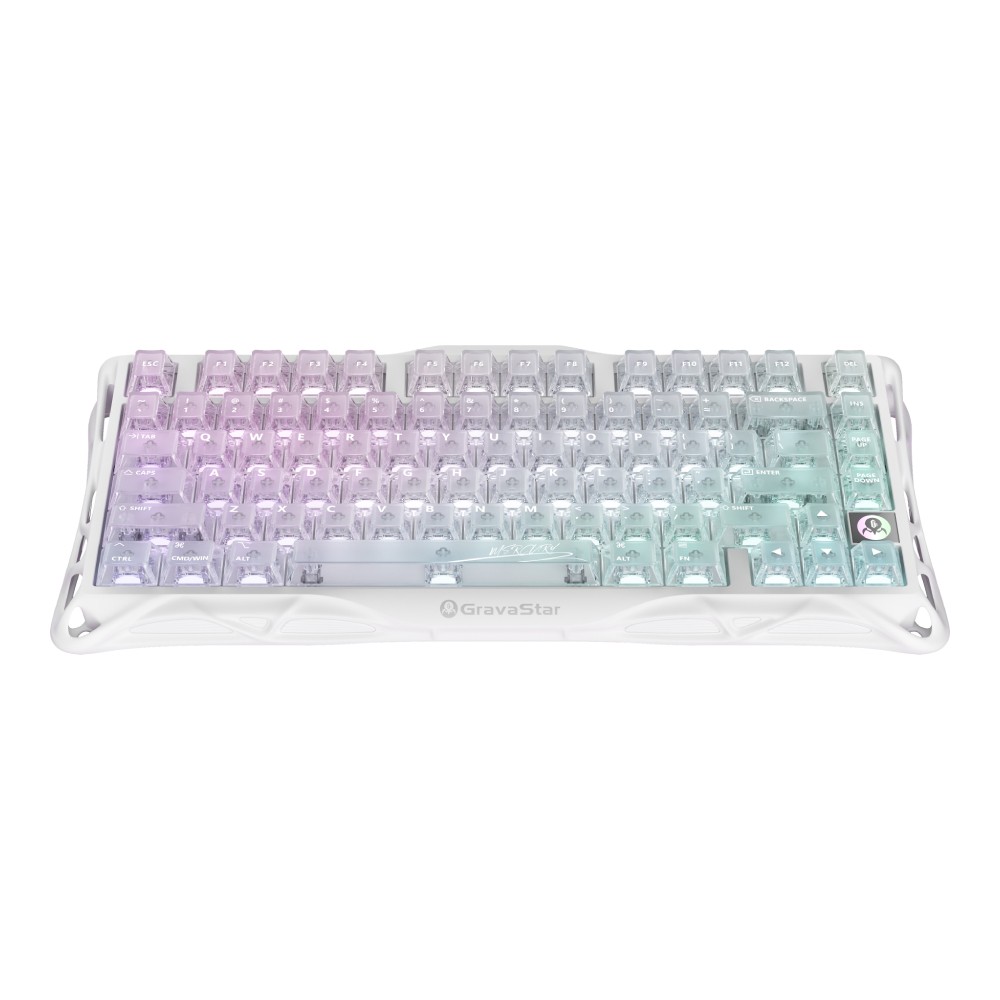 คีย์บอร์ดเกมมิ่ง GravaStar Wireless Mercury K1 Lite - Crystal Aurora