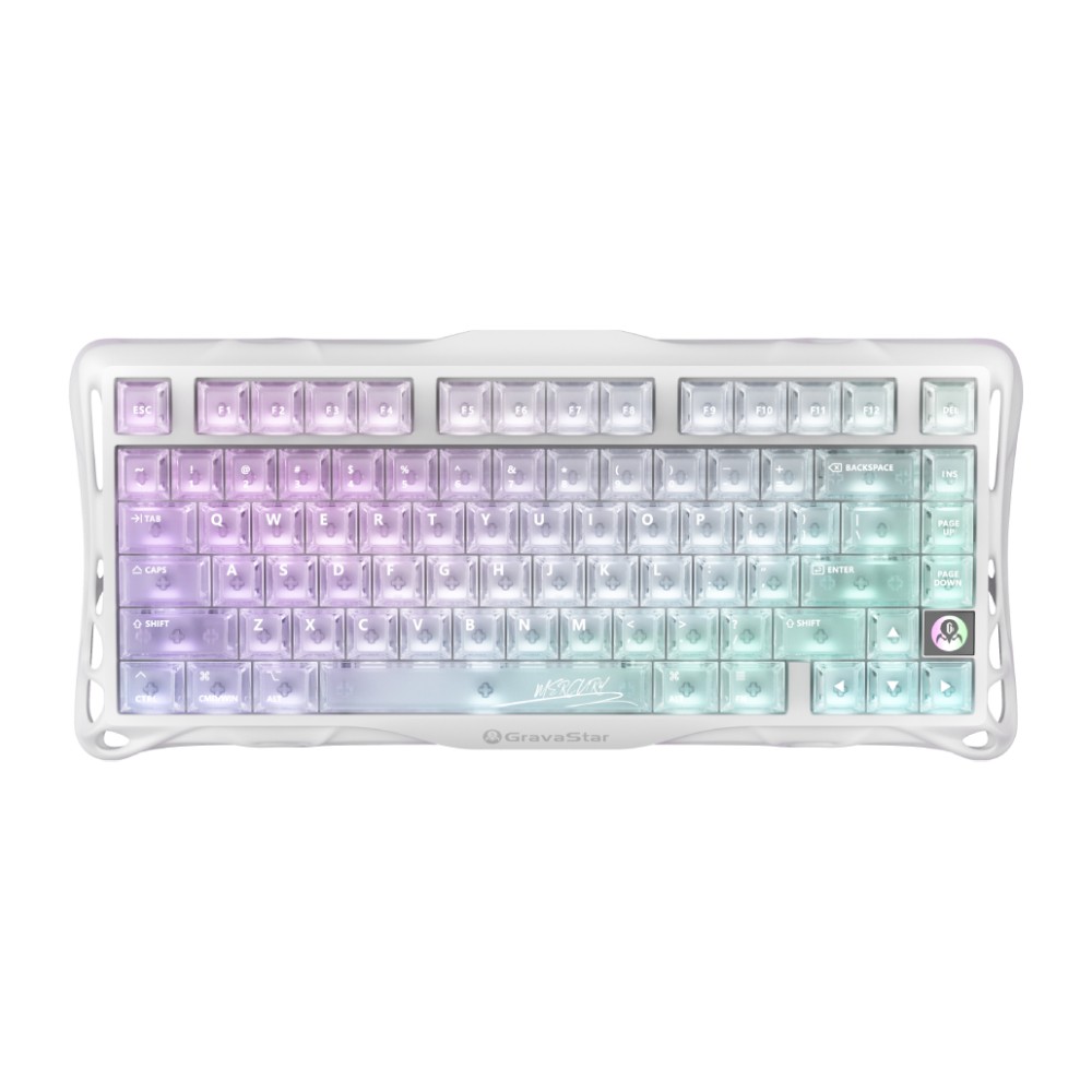 คีย์บอร์ดเกมมิ่ง GravaStar Wireless Mercury K1 Lite - Crystal Aurora