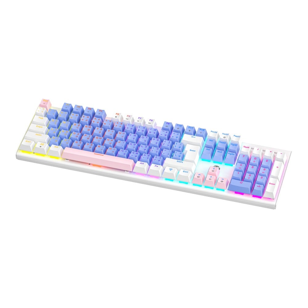 คีย์บอร์ดเกมมิ่ง Fantech Mechanical MK889 Pro Purple&White (Red Switch)