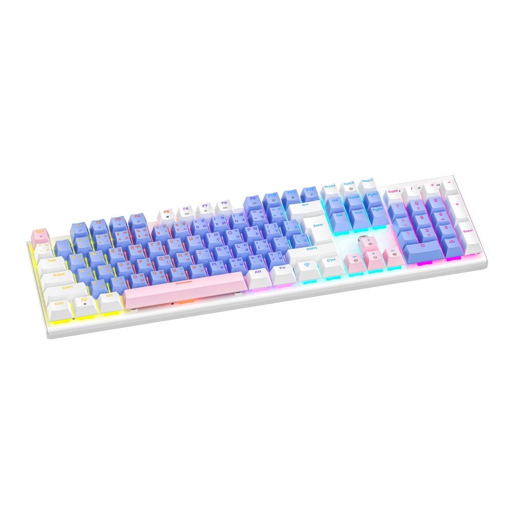 คีย์บอร์ดเกมมิ่ง Fantech Mechanical MK889 Pro Purple&White (Red Switch)