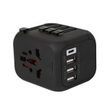 Blue Box Travel Adapter with 3 USB-A and 1 USB-C Port Black