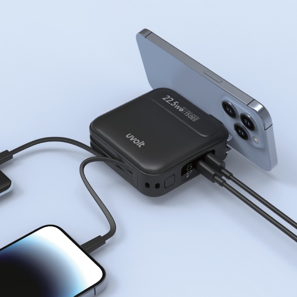 พาวเวอร์แบงค์ UVolt 15000 mAh Built-In Cable 3-in-1 22.5W UVP15AC-02 Black (CCC)