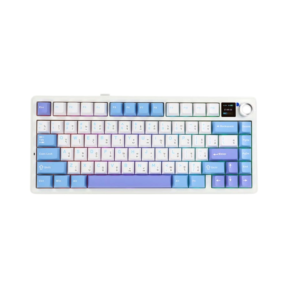 คีย์บอร์ดเกมมิ่ง AULA F75 MAX (WHITE/BLUE/PURPLE) GREEN SWITCH