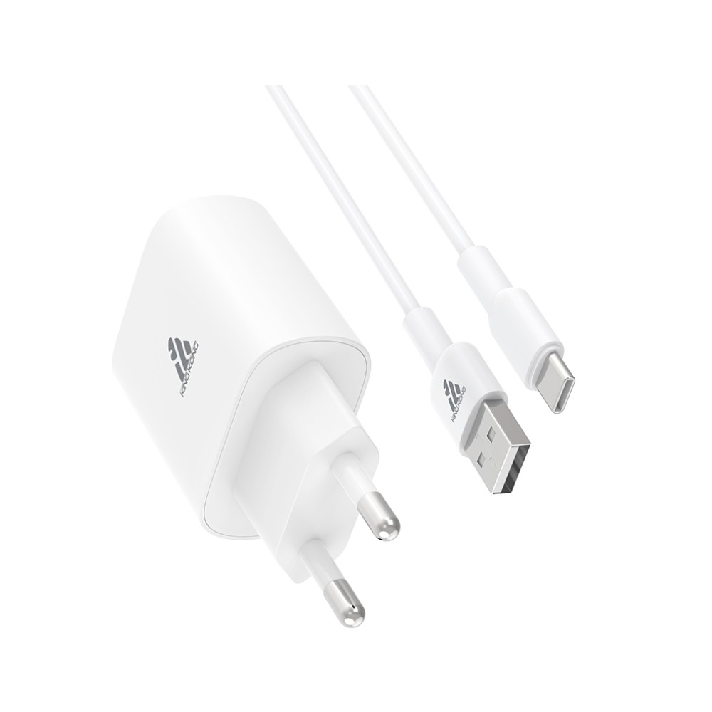 อะแดปเตอร์ KING KONG USB-A 18W QC3.0 + Type-C Cable QA18 White