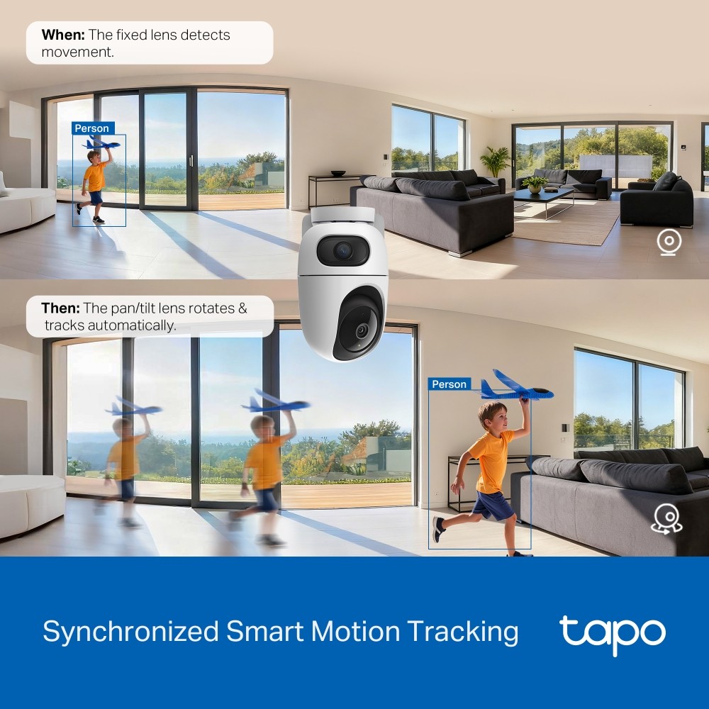 กล้องวงจรปิด TP-Link Tapo C245D Indoor/Outdoor Dual Lens Pan/Tilt (3MP+3MP)