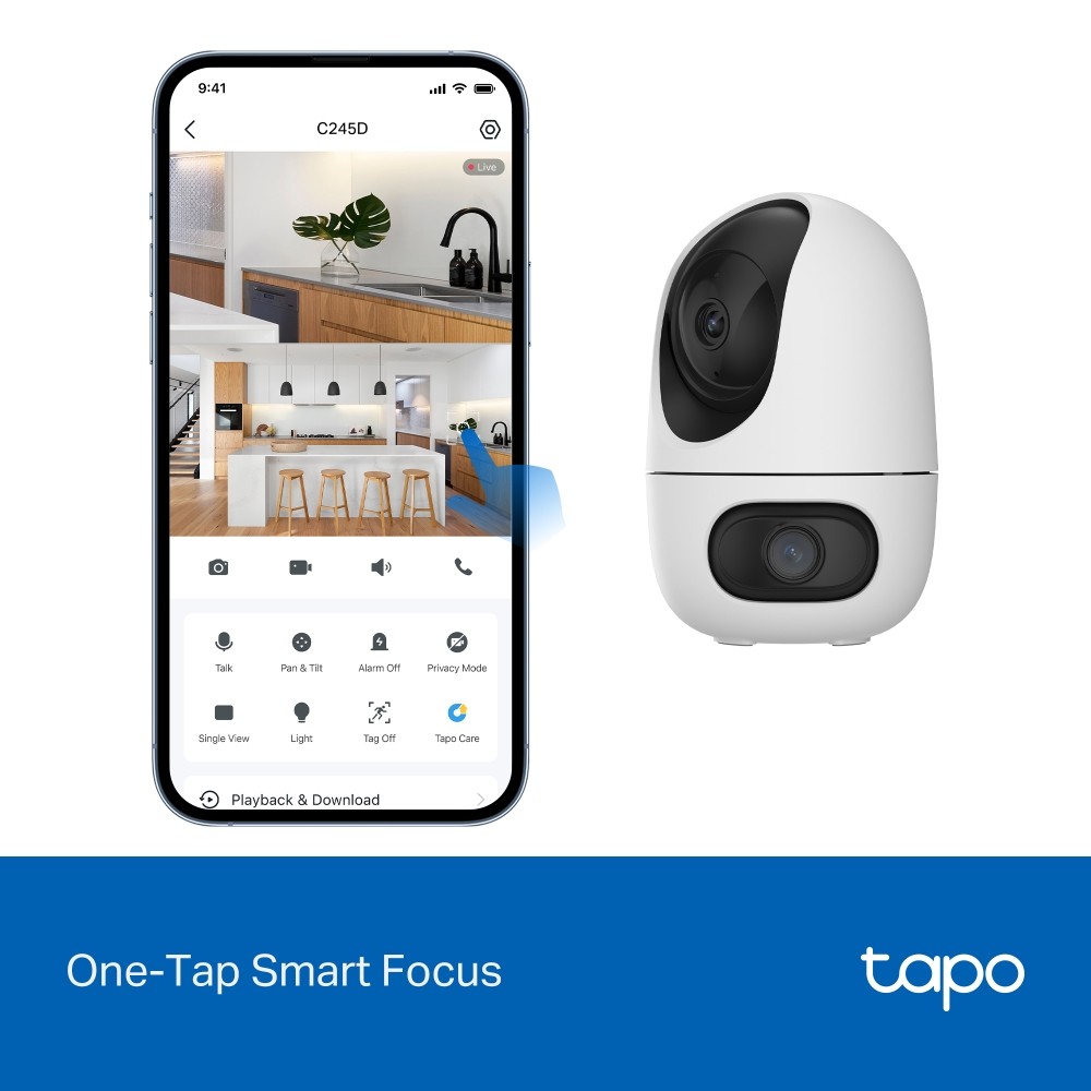 กล้องวงจรปิด TP-Link Tapo C245D Indoor/Outdoor Dual Lens Pan/Tilt (3MP+3MP)