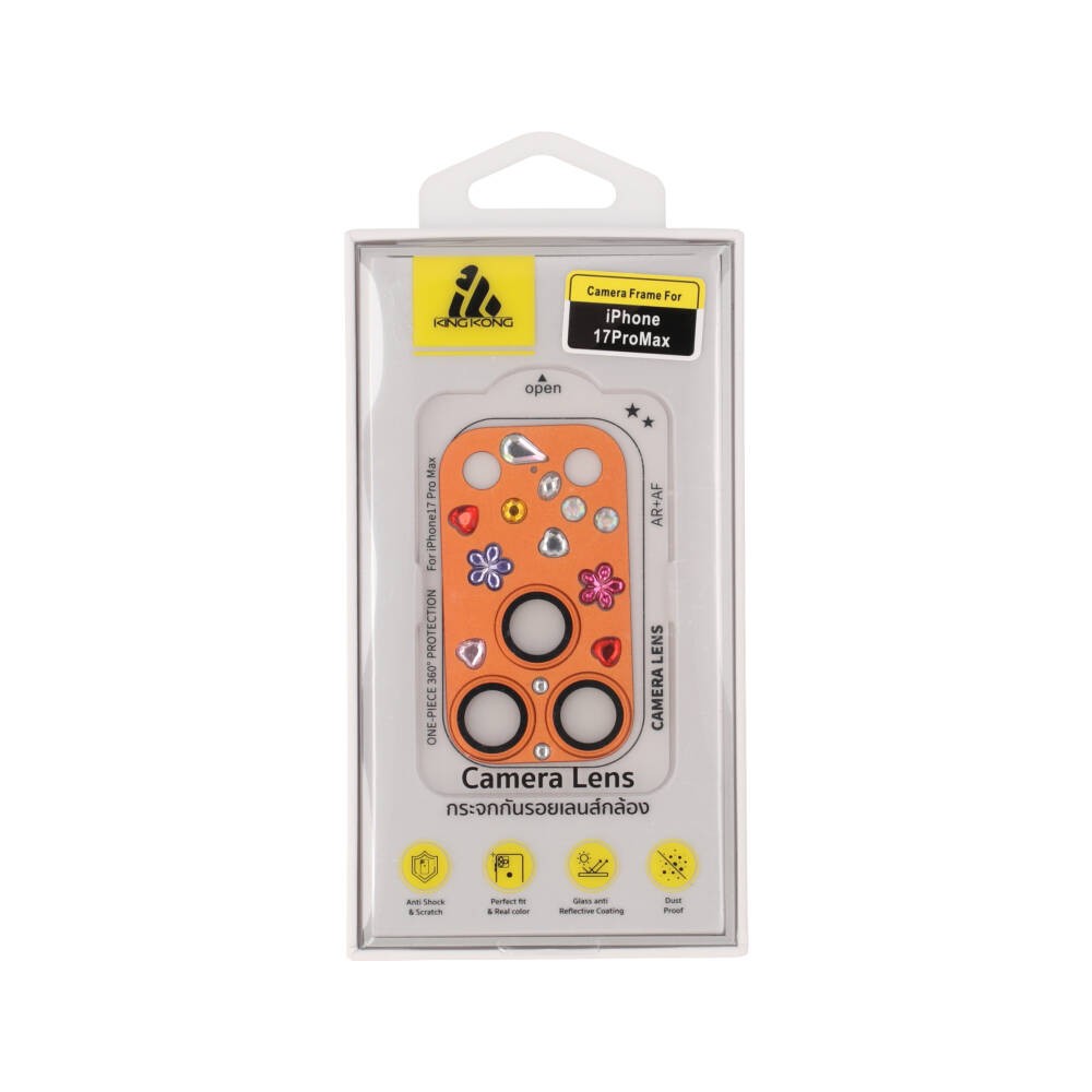 ฟิล์มกันเลนส์ KING KONG iPhone 17 Pro Max Candy Crystal Cosmic Orange