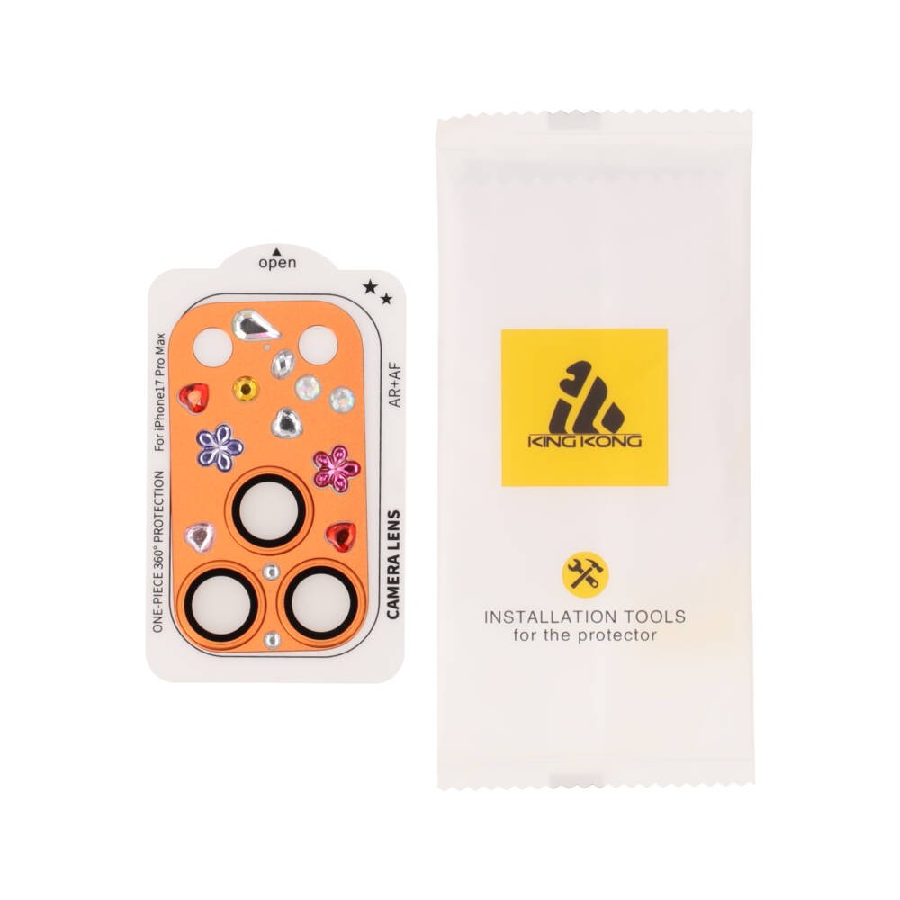 ฟิล์มกันเลนส์ KING KONG iPhone 17 Pro Max Candy Crystal Cosmic Orange