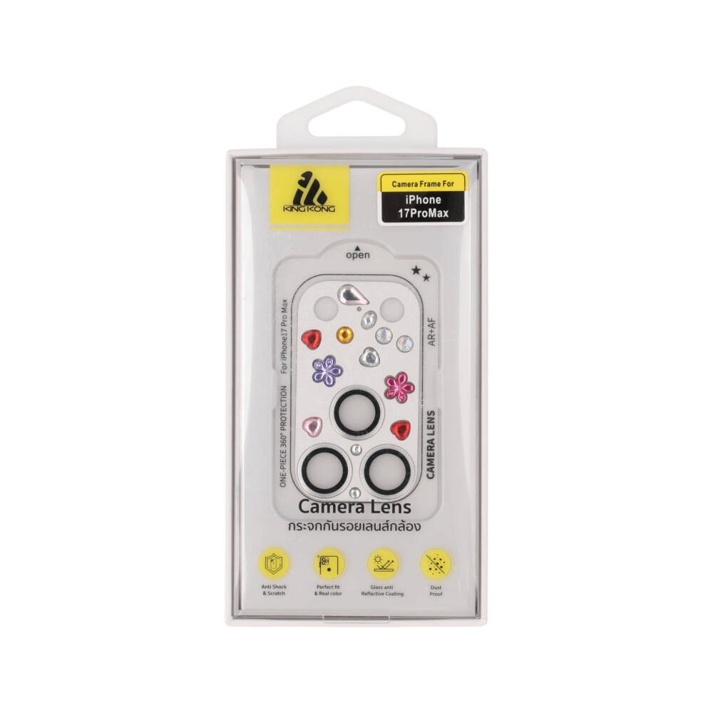 ฟิล์มกันเลนส์ KING KONG iPhone 17 Pro Max Candy Crystal Silver