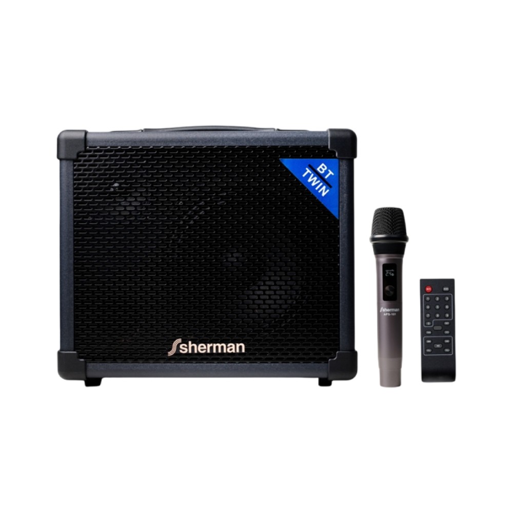 ลำโพงบลูทูธ Sherman Karaoke APS-101 Wireless Mic Black