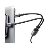 สายชาร์จ JOYROOM RapidX Series 100W 2-in-1 1.5m Dark Gray (S-A57)