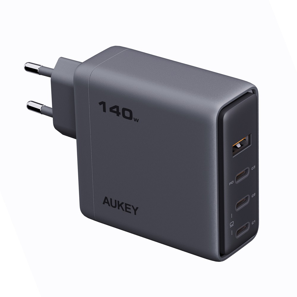 อะแดปเตอร์ AUKEY Wall USB Charger 1 USB-A / 3 USB-C Comet Mix 4 140W GaN Gray (PA-C6)