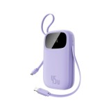 พาวเวอร์แบงค์ Baseus 10000 mAh EnerFill FC31 Display with 2 Built-in USB-C&Lightning Cables 45W Nebula Purple (CCC)