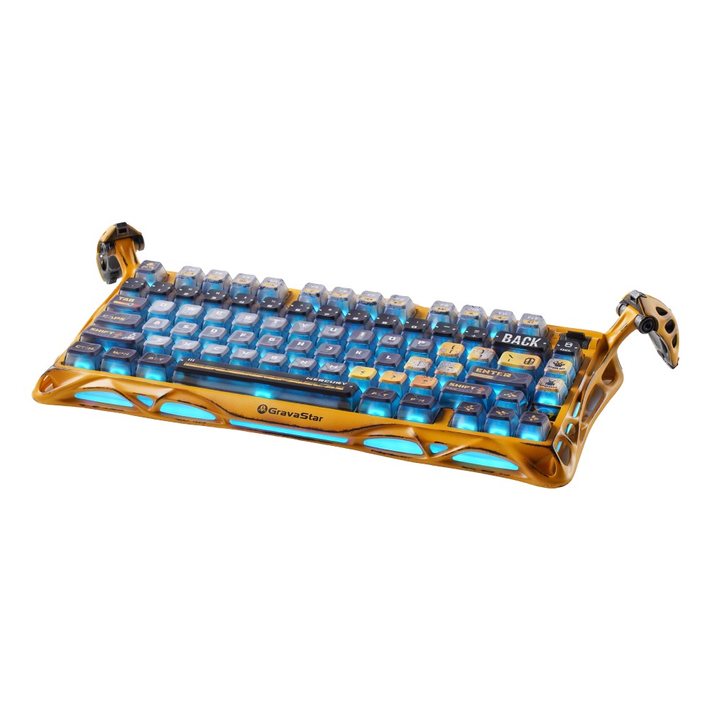 คีย์บอร์ดเกมมิ่ง GravaStar Wireless Mercury K1 Pro - Battle-Worn Yellow