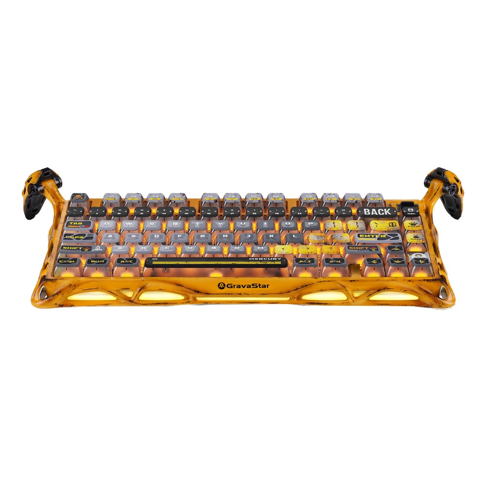 คีย์บอร์ดเกมมิ่ง GravaStar Wireless Mercury K1 Pro - Battle-Worn Yellow