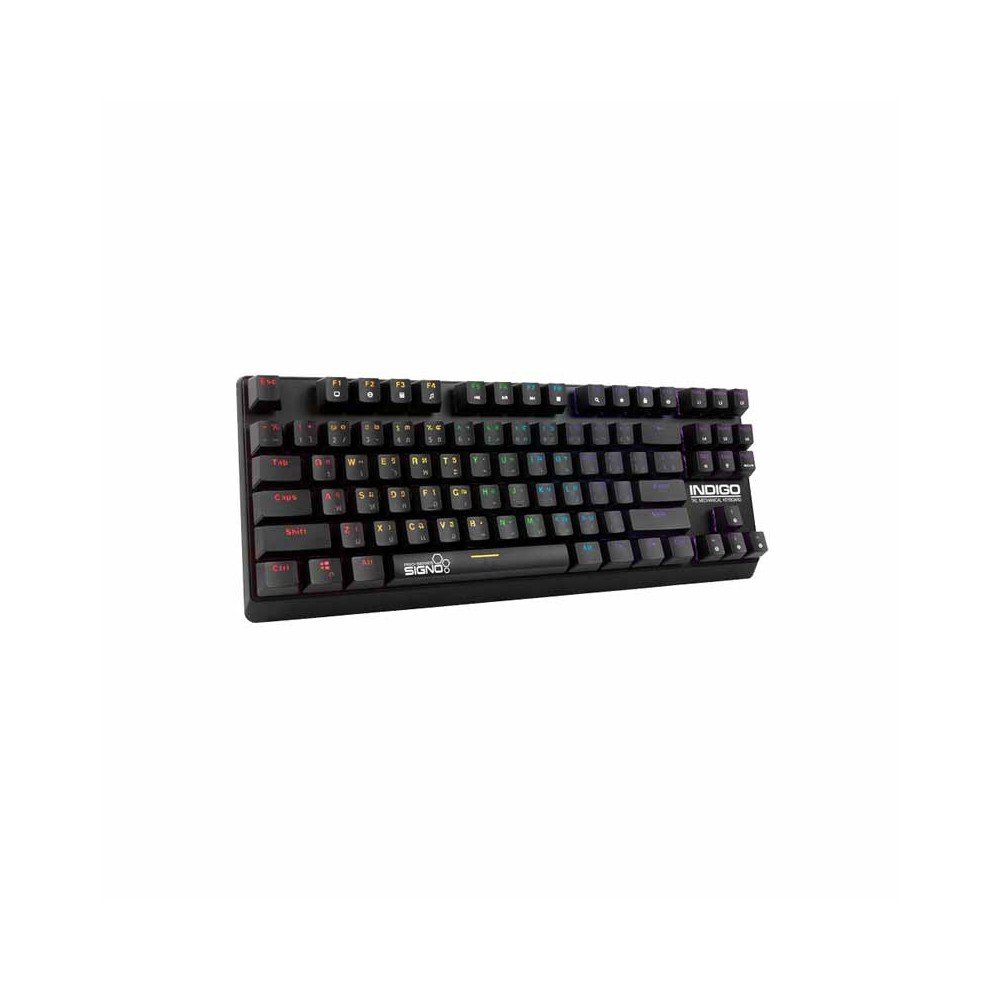 คีย์บอร์ดเกมมิ่ง Signo Gaming Keyboard INDIGO KB-718 MINI RGB Mechanical Red Switches (Optical SW)