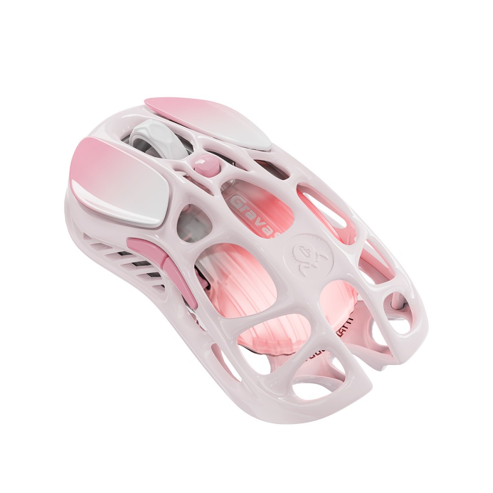 เมาส์เกมมิ่ง GravaStar Wireless Mercury M1 Pro - Sakura Pink