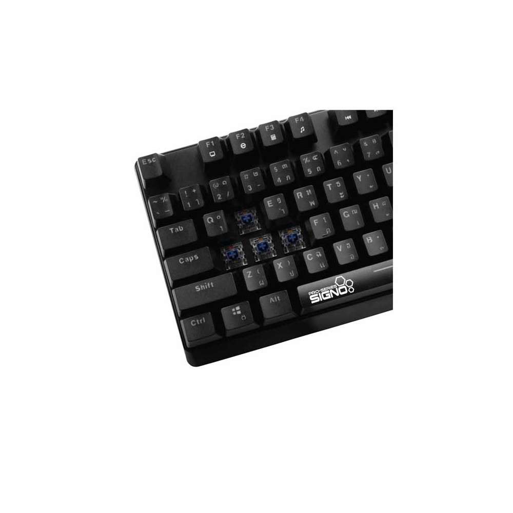 คีย์บอร์ดเกมมิ่ง Signo Gaming Keyboard INDIGO KB-718 MINI RGB Mechanical Red Switches (Optical SW)