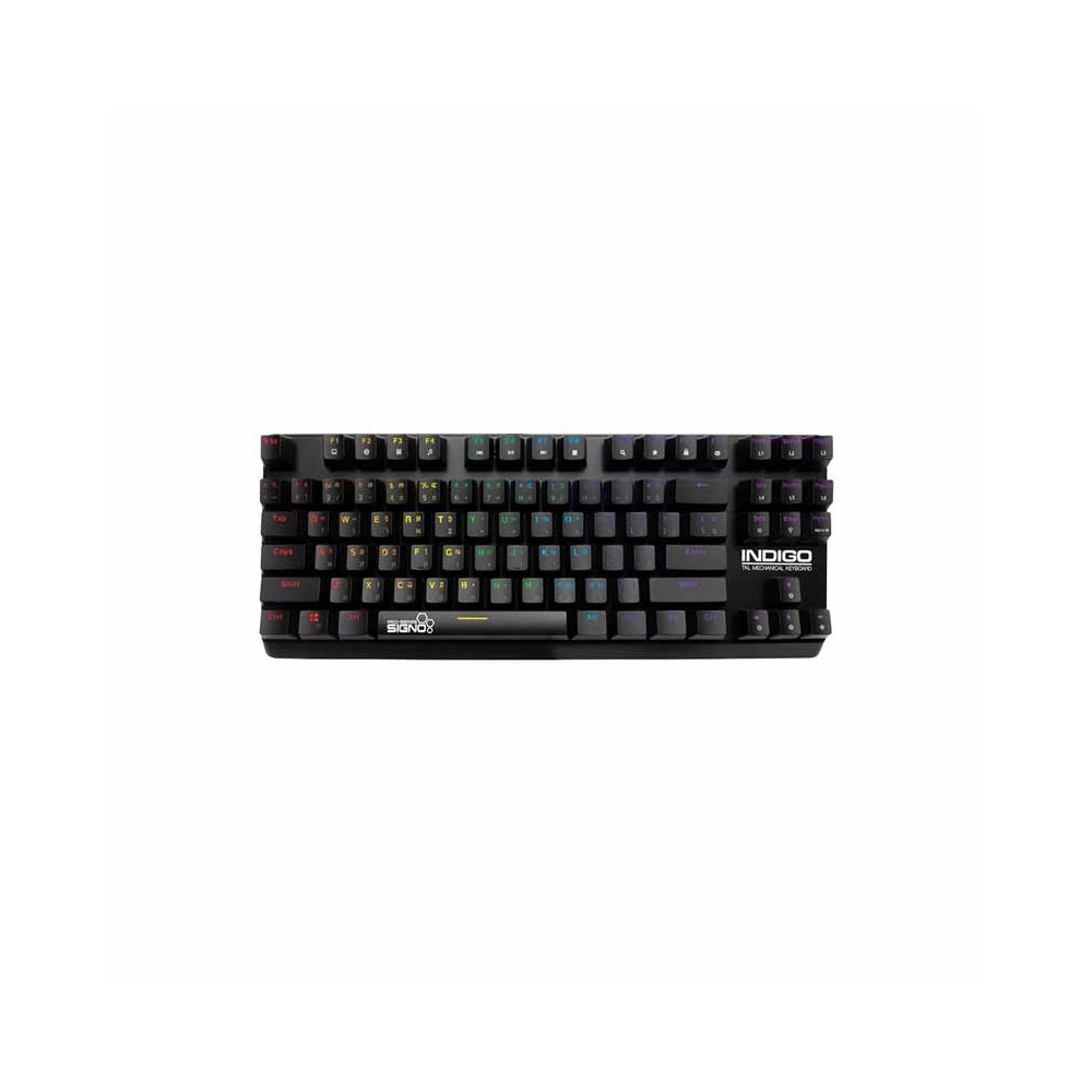 คีย์บอร์ดเกมมิ่ง Signo Gaming Keyboard INDIGO KB-718 MINI RGB Mechanical Red Switches (Optical SW)