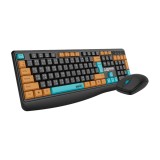 เมาส์และคีย์บอร์ด SIGNO Wireless Mouse + Keyboard KW-770+WM-107 Black (TH/EN)