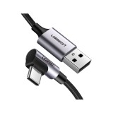 สายชาร์จ Ugreen USB-A to USB-C 90 Angled 1M. Gray (50941)