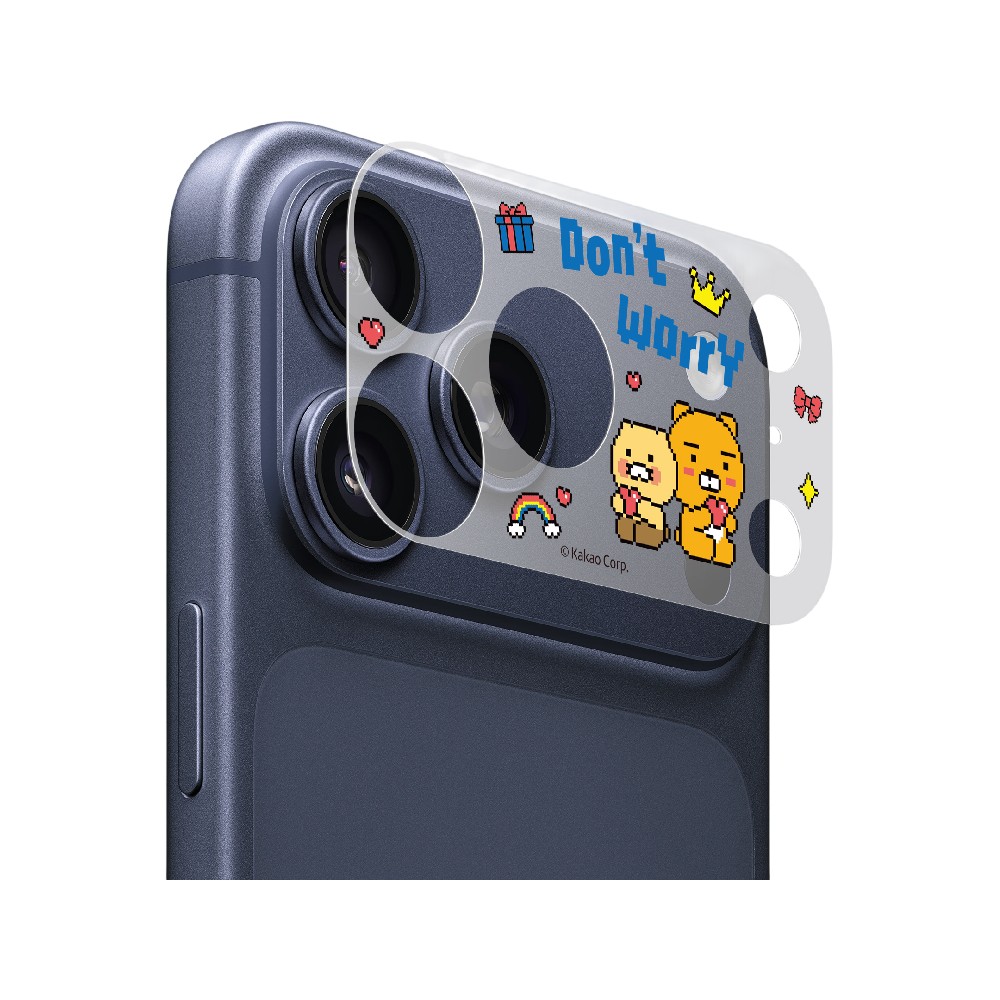 QPLUS x KAKAO Friends ฟิล์มกันรอยฐานกล้อง iPhone 17 Pro Lens Frame Matte Do not Worry