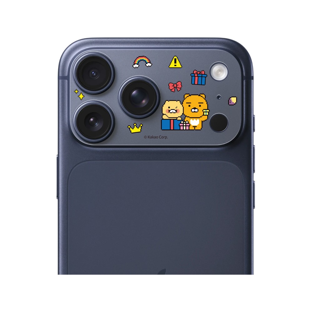 QPLUS x KAKAO Friends ฟิล์มกันรอยฐานกล้อง iPhone 17 Pro Max Lens Frame Matte Rainbow Gift