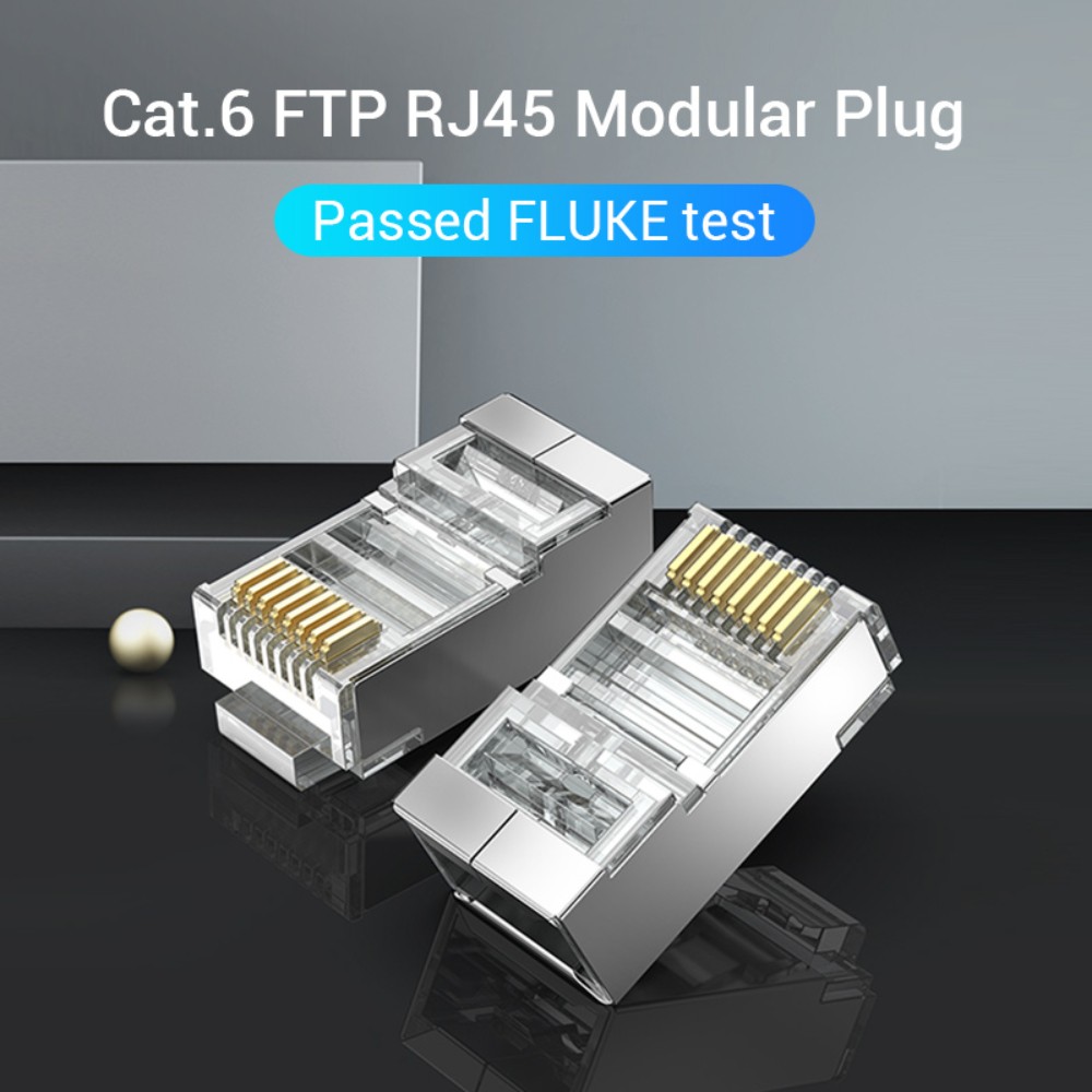 หัวแลน VENTION Cat.6 FTP RJ45 Modular Plug Transparent 50 Pack