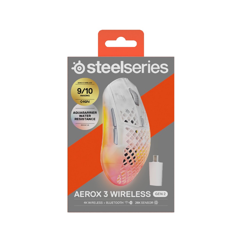 เมาส์เกมมิ่ง SteelSeries Aerox 3 Wireless Gen 2 - Ghost